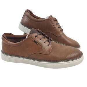 NEW Crown Vintage Brown Lace-Up Faux Leather Casual Shoes For Men Size 10.5M